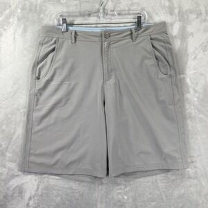 Free Fly Shorts men's 36 Performance Chino 9" Inseam Gray Stretch Pockets Casual